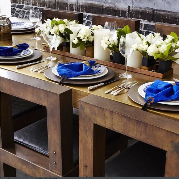 Martha Sturdy Spun brass Patina table charger or tray set of 4 - Picture 8 of 8